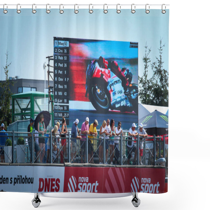 Personality  Moto GP Brno 3 - 5 August 2018. Czech Grand Prix. Motorbike ( Motorcycle ) Ring Race. Shower Curtains