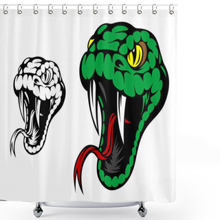 Personality  Green Snake Mascot Shower Curtains