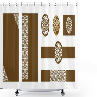 Personality  Laser Cut Ornamental Vector Template. Luxury Greeting Card, Wedd Shower Curtains
