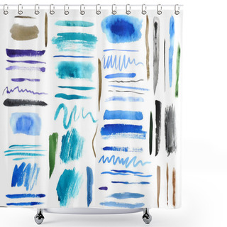 Personality  Set Of Colorful Watercolor Brush Strokes Shower Curtains
