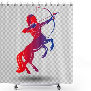 Personality  A Beautiful And Elegant Sagittarius Zodiac Sign Silhouette - Vector And Illustration For T-shirt, Pillow And Cup Print Shower Curtains
