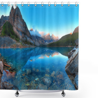 Personality  Moraine Lake Panorama Shower Curtains
