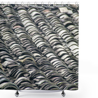 Personality  Chinese Roof Tiles Shower Curtains