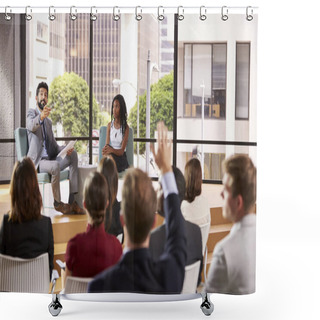 Personality  Seminar Speakers Taking Questions Shower Curtains