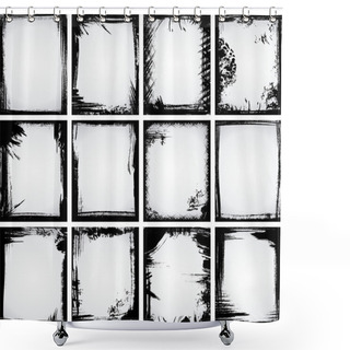 Personality  Grunge Frame Collection Shower Curtains