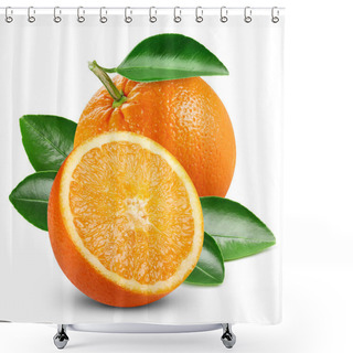 Personality  Orange Fruits With Leaf Shower Curtains