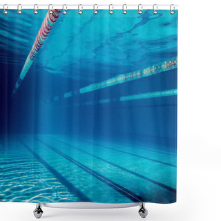 Personality  Underwater Picture Of Empty Swimming Pool Shower Curtains