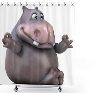 Personality  Fun Hippo Model Shower Curtains
