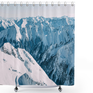 Personality  Beautiful Scenic Snow-covered Mountains, Mayrhofen, Austria  Shower Curtains