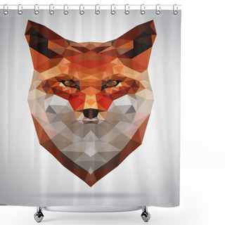 Personality  Fox Head Vector Isolated Geometric Modern Illustration Shower Curtains