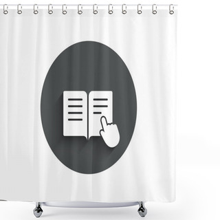 Personality  Education With Hand Pointer Symbol On White Background Shower Curtains