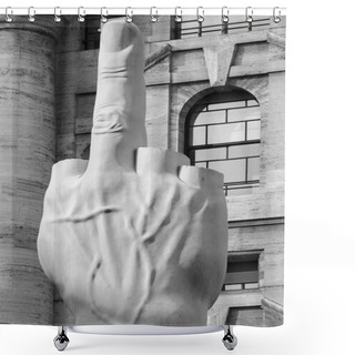 Personality  Love, Medium Finger Portrait By Cattelan Shower Curtains