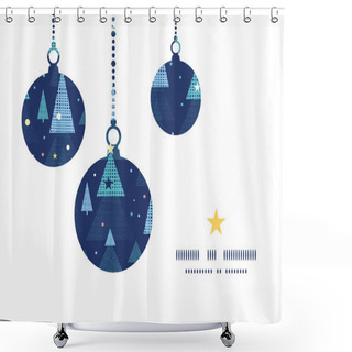 Personality  Vector Abstract Holiday Christmas Trees Christmas Ornaments Silhouettes Pattern Frame Card Template Shower Curtains