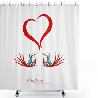 Personality  Love Bird - Valentine's Day Shower Curtains