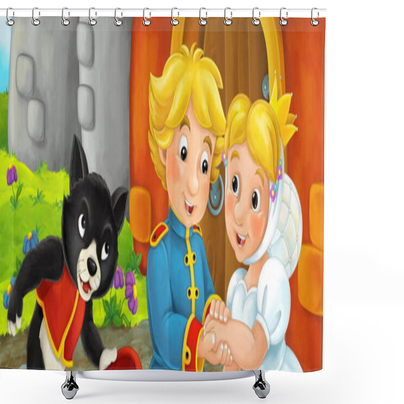 Personality  Cartoon Royal Couple Shower Curtains