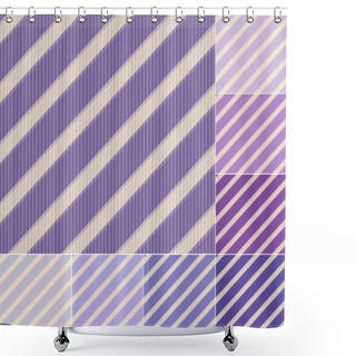 Personality  Seamless Purple Violet Stripes Pattern Shower Curtains