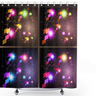 Personality  Set Of Abstract Holiday Backgrounds Shower Curtains