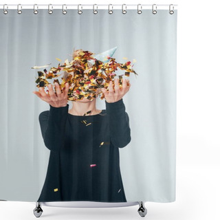 Personality  Throwing Confetti Shower Curtains