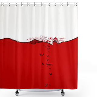 Personality  Red Bright Liquid With Underwater Bubbles Isolated On White Shower Curtains