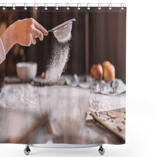 Personality  Hand Sifting Flour Shower Curtains