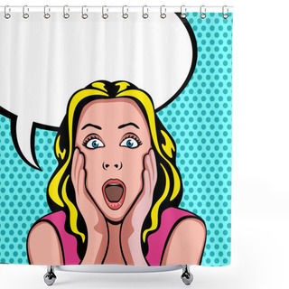 Personality  Woman With Surprised Expression Shower Curtains