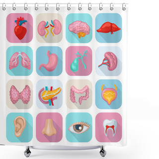 Personality  Human Organs Set Shower Curtains