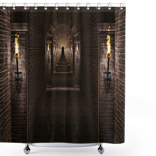 Personality  Medieval Castle Corridor Shower Curtains