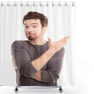 Personality  Expressive Surprised Man Shower Curtains