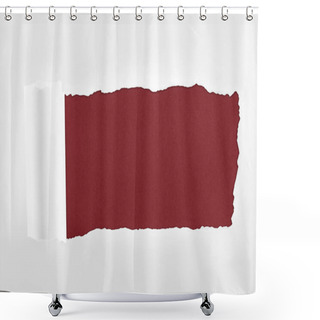 Personality  Ragged Textured Paper With Rolled Edge On Burgundy Background  Shower Curtains
