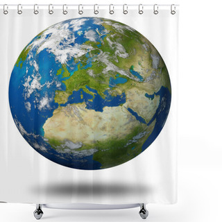 Personality  Planet Earth With Europe Shower Curtains