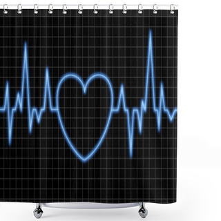 Personality  Electrocardiogram Screen With Heart Shower Curtains