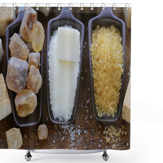 Personality  Different Types Of Sugar - Brown, White And Refined Sugar Shower Curtains