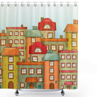 Personality  Town Background Shower Curtains