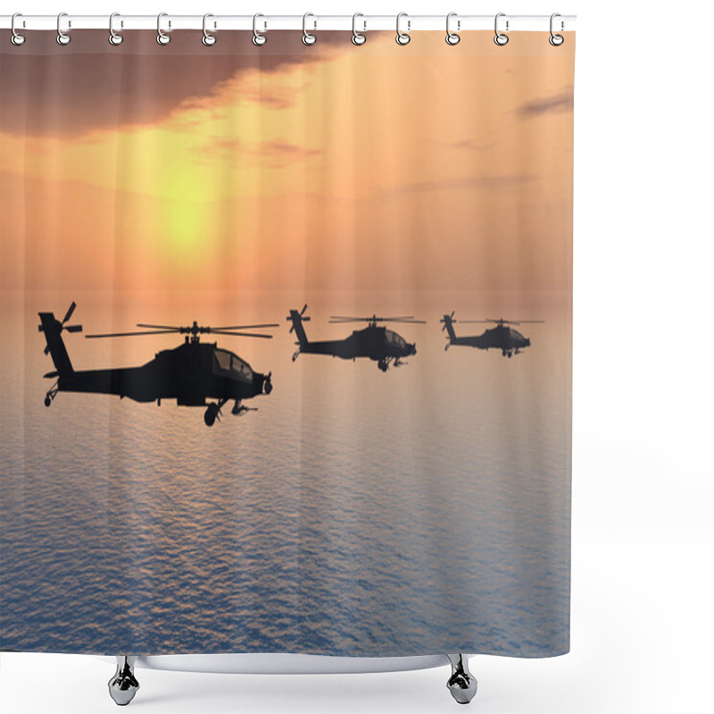 Personality  Apache Helicopters Shower Curtains