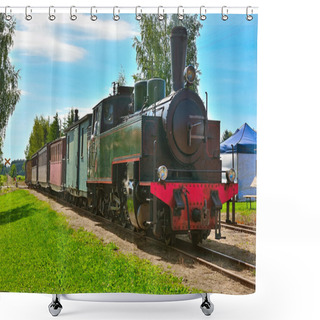 Personality  Narrow Gauge Steam Train. Shower Curtains