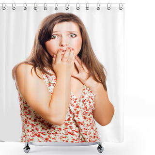 Personality  Shocked Beauty Woman Shower Curtains