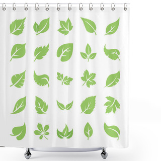 Personality  Leaf Flat Icons Set  Shower Curtains