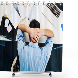 Personality  Depressed Businessman Shower Curtains