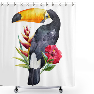 Personality  Watercolor Toucan Shower Curtains