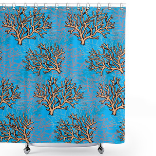 Personality  Coral. Vector Drawing Shower Curtains