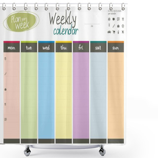 Personality  Plan Your Week. Weekly Calendar. Shower Curtains