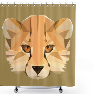 Personality  Low Poly Cheetah Vector Shower Curtains