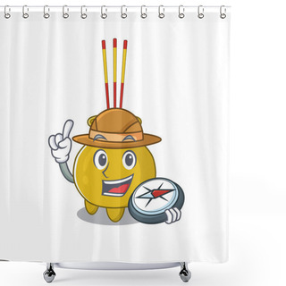 Personality  Chinese Incense Stylized Explorer Having A Compass Shower Curtains