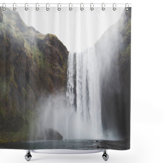 Personality  Skgafoss Waterfall Shower Curtains