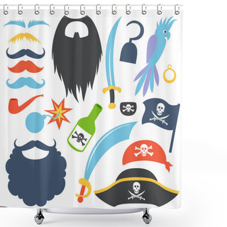 Personality  Pirate Props Set Shower Curtains