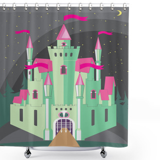 Personality  Magical Fabulous Cartoon Castle Shower Curtains