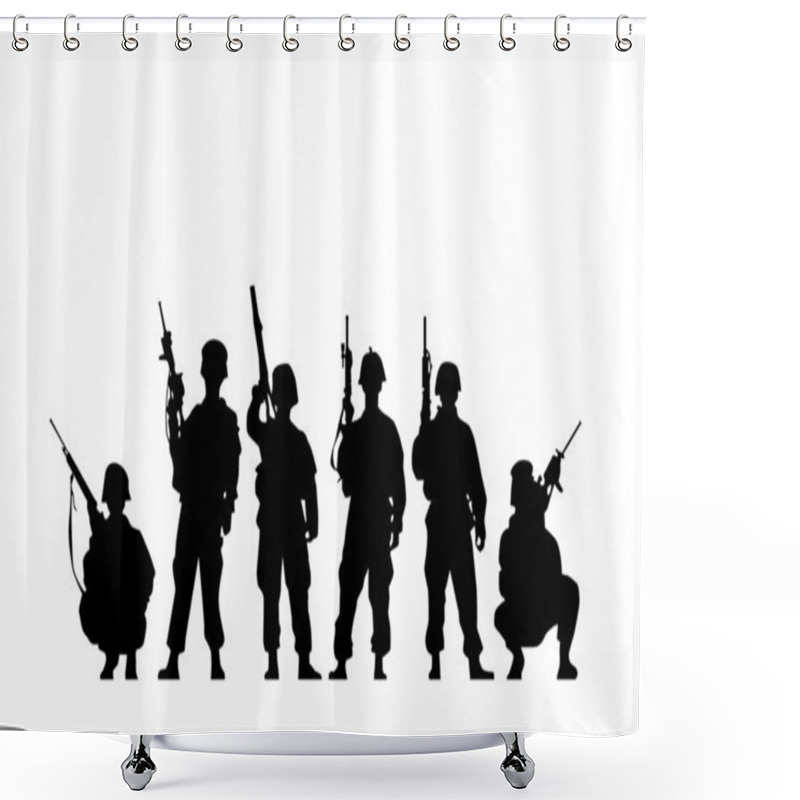 Personality  Soldier Silhouette Shower Curtains