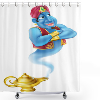 Personality  Friendly Jinn Or Genie And Magic Oil Lamp Shower Curtains