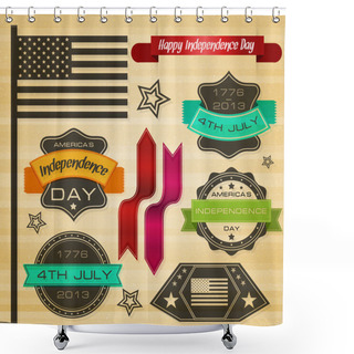 Personality  USA Independence Day Labels Shower Curtains