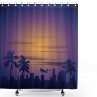 Personality  Calirfornia City Sunset Cityscape Los Angeles Shower Curtains